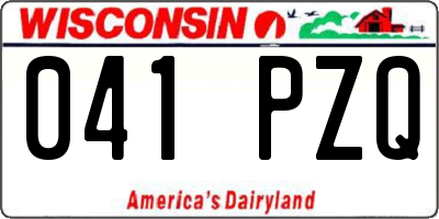 WI license plate 041PZQ
