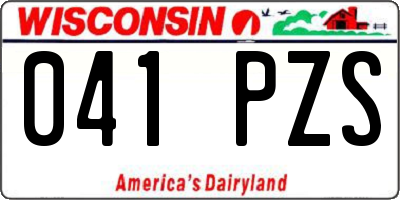 WI license plate 041PZS