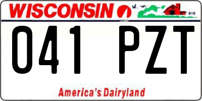 WI license plate 041PZT