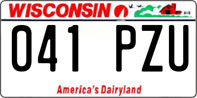 WI license plate 041PZU