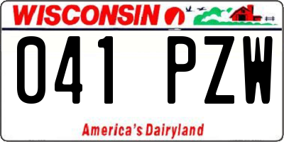 WI license plate 041PZW