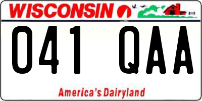 WI license plate 041QAA