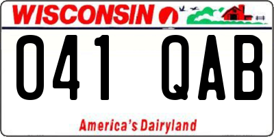WI license plate 041QAB