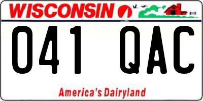 WI license plate 041QAC