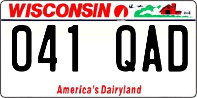 WI license plate 041QAD