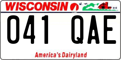 WI license plate 041QAE