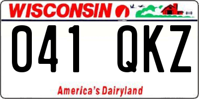 WI license plate 041QKZ
