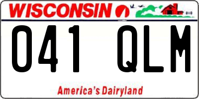 WI license plate 041QLM