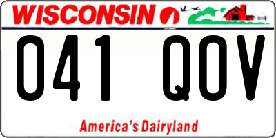 WI license plate 041QOV