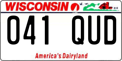 WI license plate 041QUD