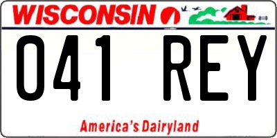 WI license plate 041REY