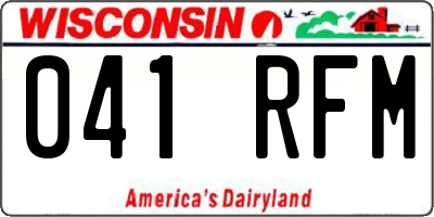 WI license plate 041RFM