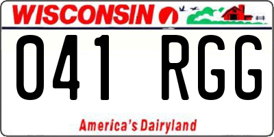 WI license plate 041RGG