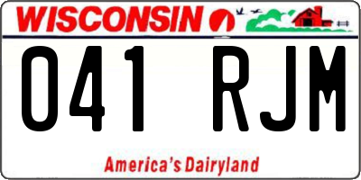 WI license plate 041RJM