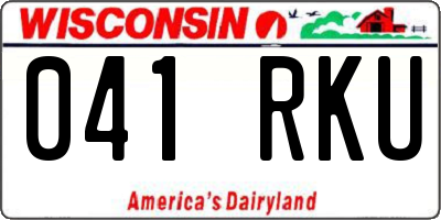WI license plate 041RKU