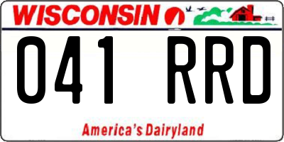 WI license plate 041RRD