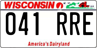 WI license plate 041RRE