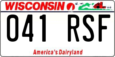 WI license plate 041RSF