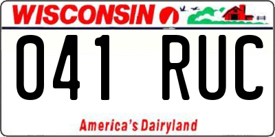 WI license plate 041RUC