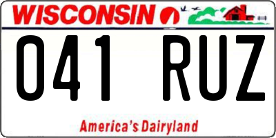 WI license plate 041RUZ
