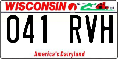 WI license plate 041RVH