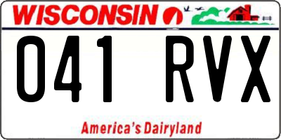 WI license plate 041RVX