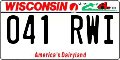 WI license plate 041RWI