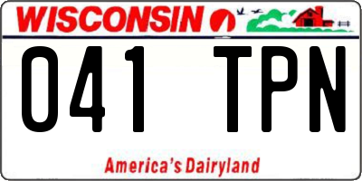 WI license plate 041TPN
