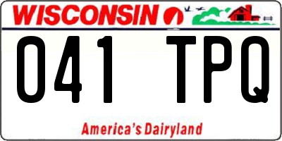 WI license plate 041TPQ