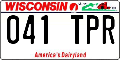 WI license plate 041TPR