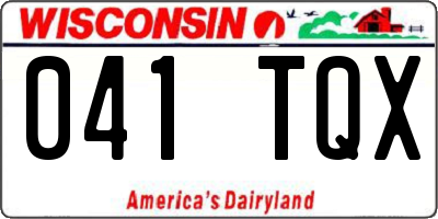 WI license plate 041TQX