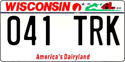 WI license plate 041TRK