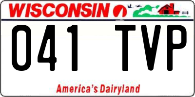 WI license plate 041TVP
