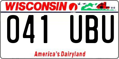 WI license plate 041UBU