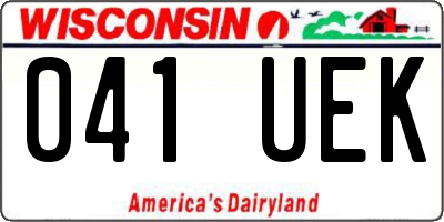 WI license plate 041UEK