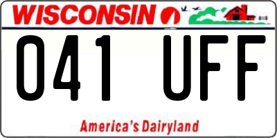 WI license plate 041UFF