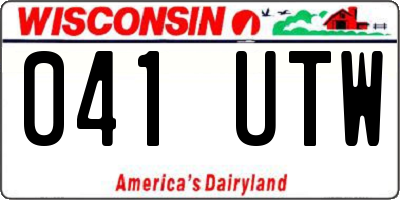 WI license plate 041UTW
