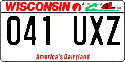 WI license plate 041UXZ