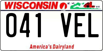 WI license plate 041VEL