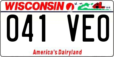 WI license plate 041VEO