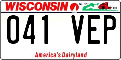 WI license plate 041VEP