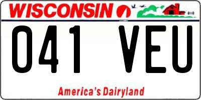 WI license plate 041VEU