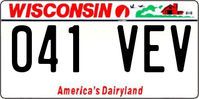 WI license plate 041VEV