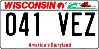 WI license plate 041VEZ