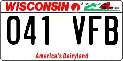 WI license plate 041VFB