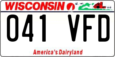 WI license plate 041VFD