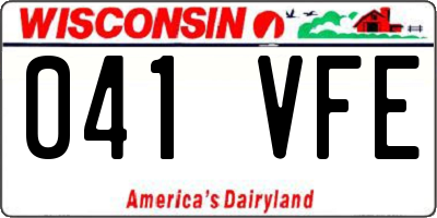 WI license plate 041VFE