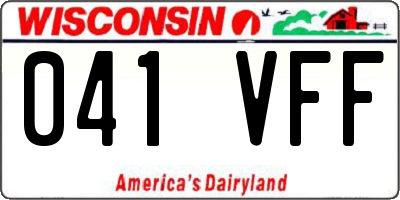 WI license plate 041VFF