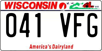 WI license plate 041VFG