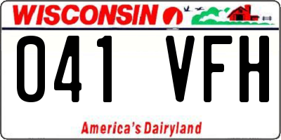WI license plate 041VFH